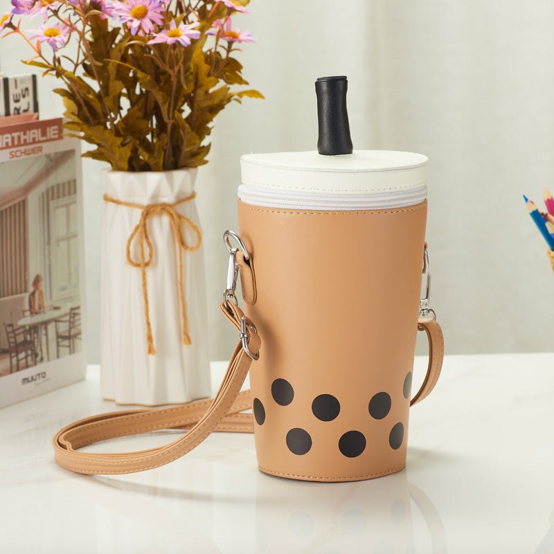 Cute Bubble Milk Tea Cup Shoulder Bag front view