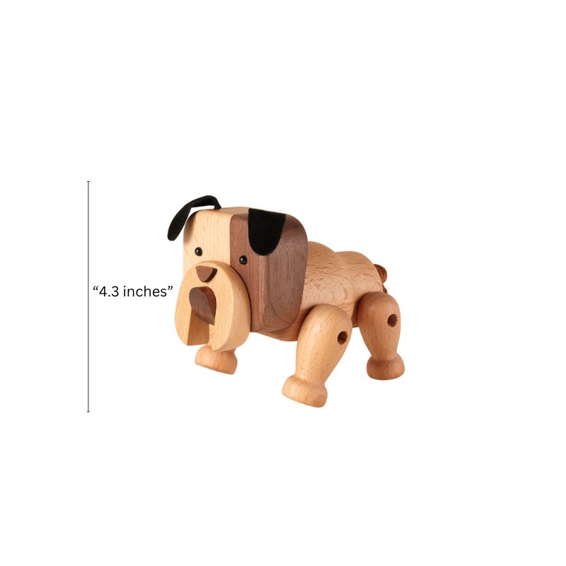 Adorable Wooden Dog Figurine Ornament - Gift From Here