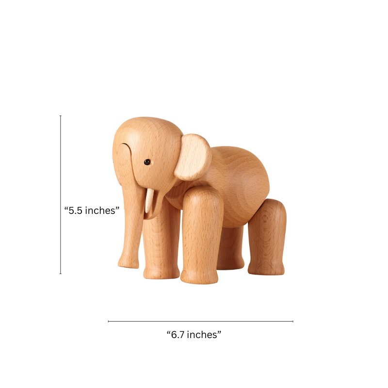 Wooden Elephant Figurine Ornament - Gift From Here