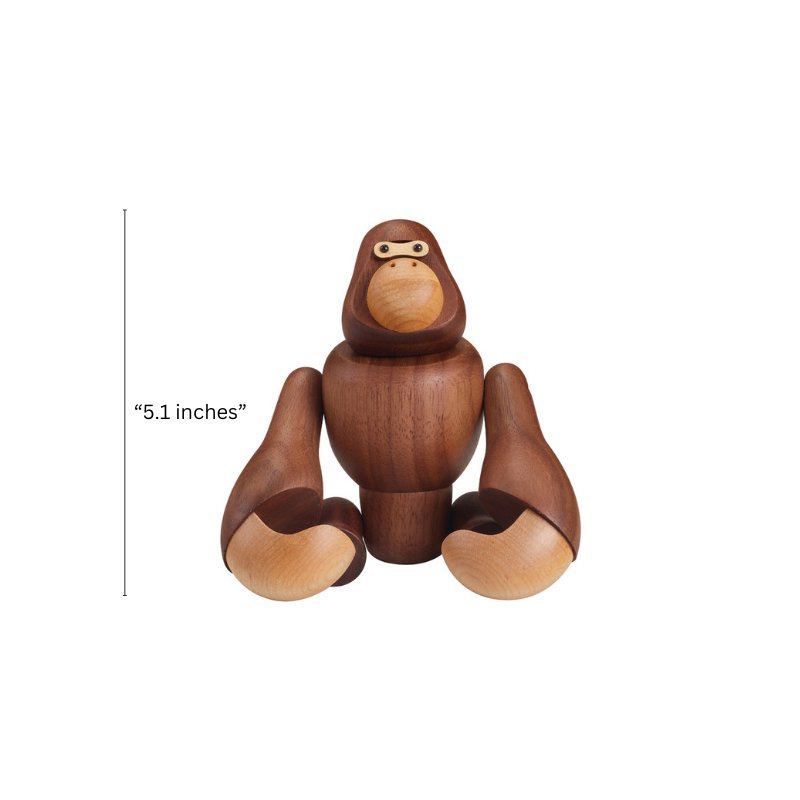 Handcrafted Wooden Gorilla Figurine - Gift From Here