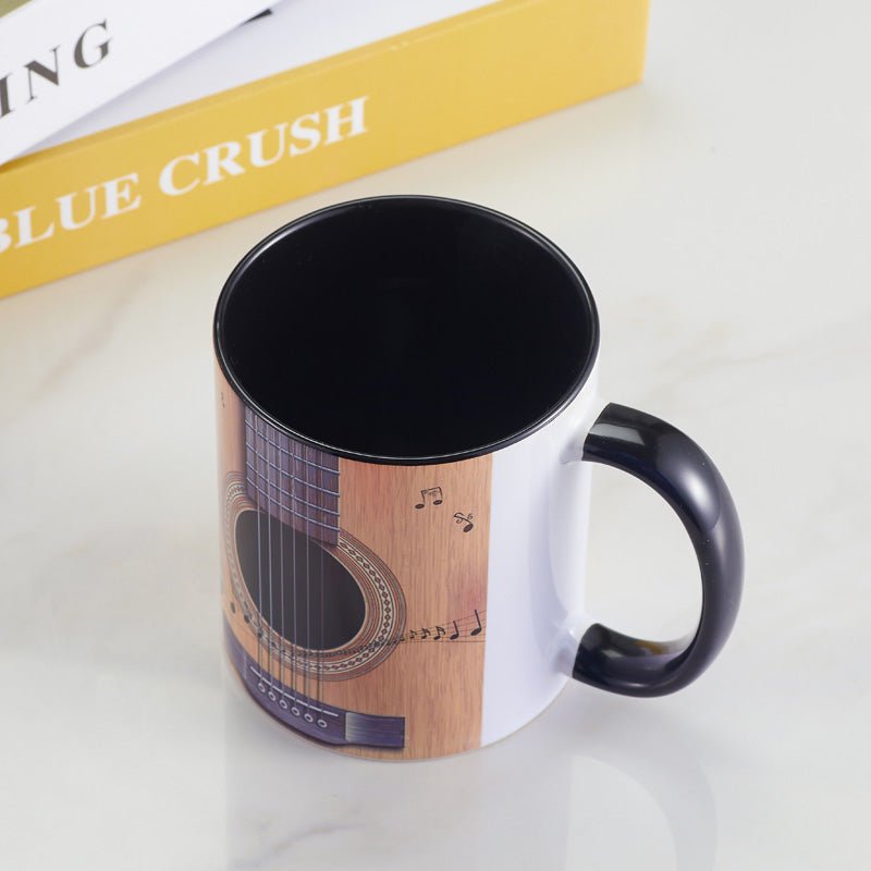 Guitar Ceramic Coffee Mug top view