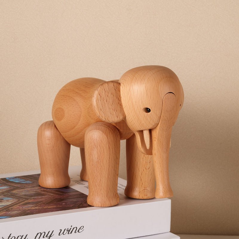 Wooden Elephant Figurine Ornament - Gift From Here