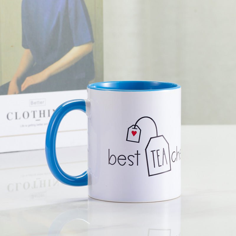 Best TEAcher Ceramic White Coffee Mug side view