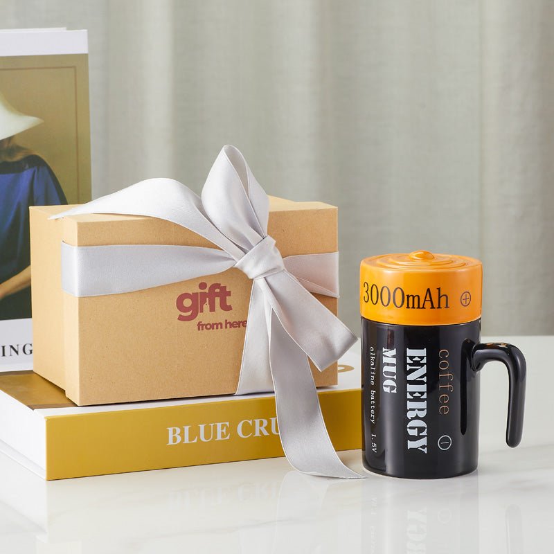 Unique Energy Battery Coffee Mug with Lid
