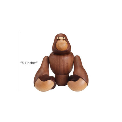 Handcrafted Wooden Gorilla Figurine - Gift From Here
