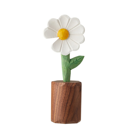 Wooden White Color Chrysanthemum Desk Decor