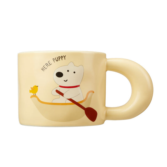 "HERE PUPPY" on the Boat Cute Coffee Mug