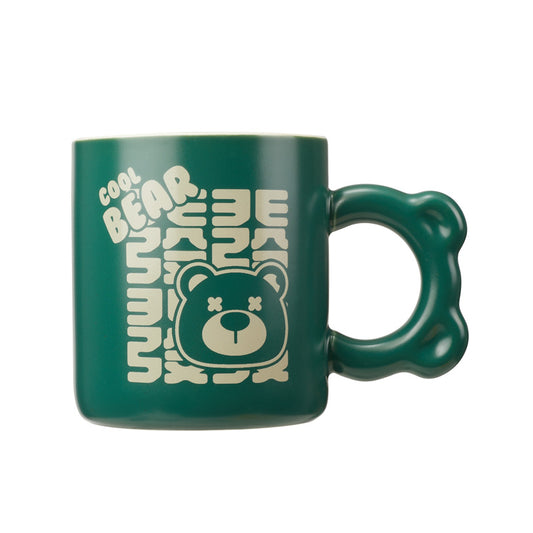 "COOL BEAR" Green Color Ceramic Coffee Mug