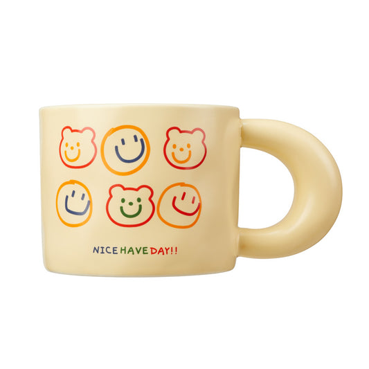 "NICE HAVE DAY" Cute Smile Faces Coffee Mug