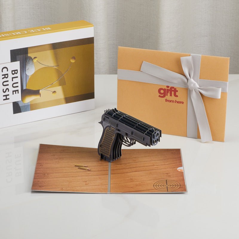 3D Pop-Up Handgun Greeting Card