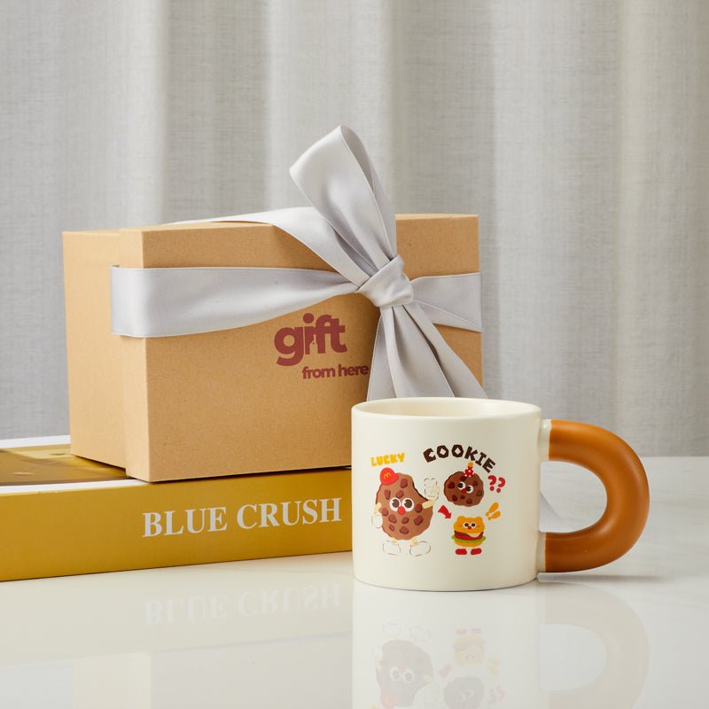 Cute Cartoon Cookie Coffee Mug with Unique Handle