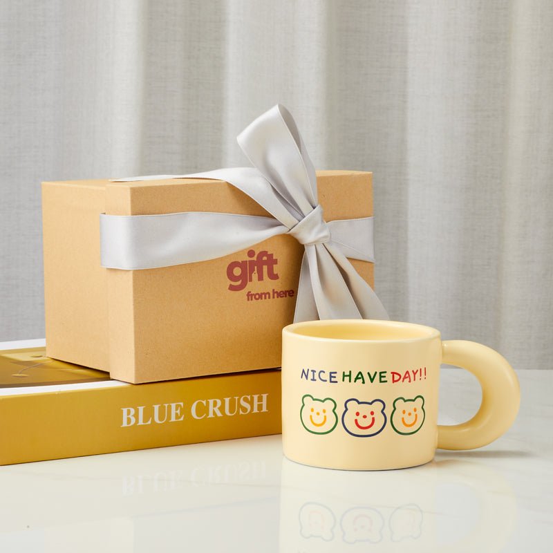 Cute bear faces mug with 'NICE HAVE DAY!!' GIFT SET