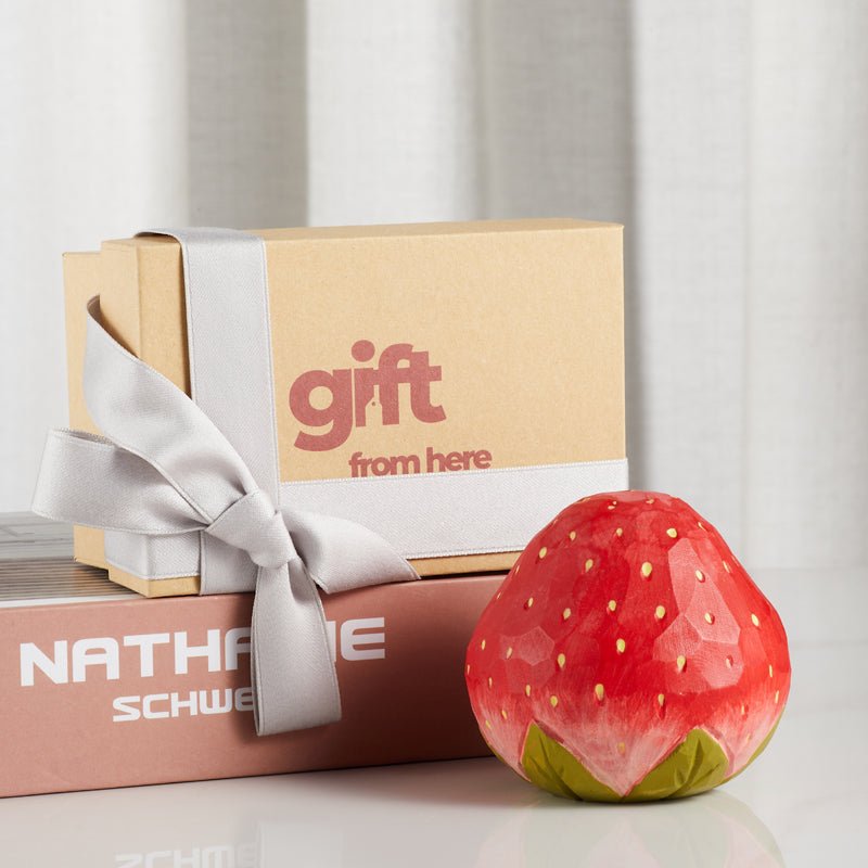 Handcrafted Wooden Strawberry Figurine gift set