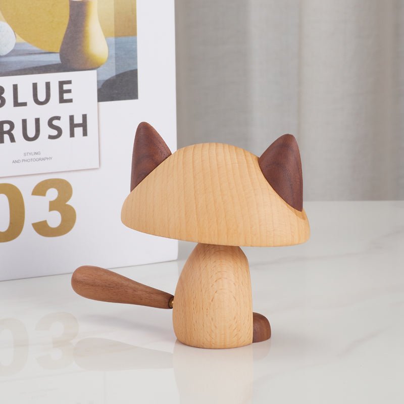Wooden cat figurine