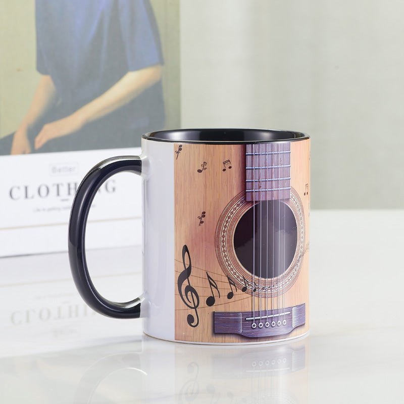 Guitar Ceramic Coffee Mug front view 
