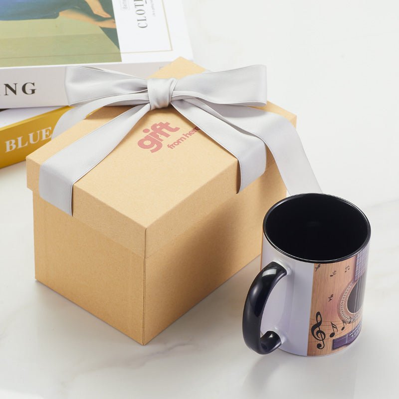Guitar Ceramic Coffee Mug gift box packaging 