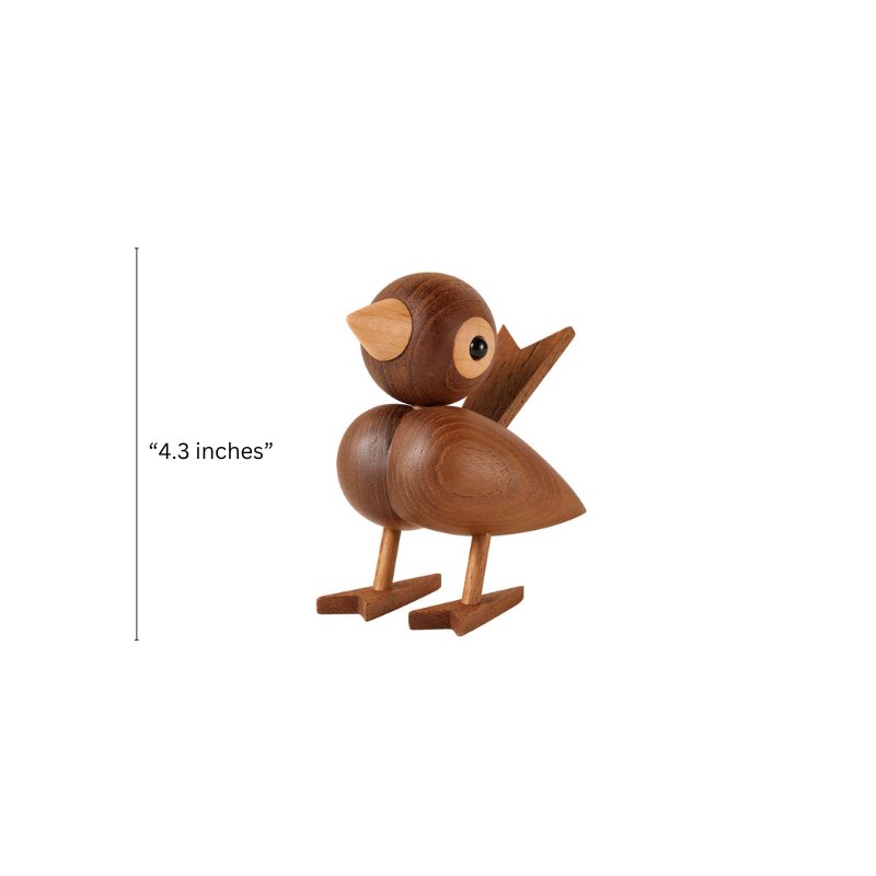 Adorable Wooden Bird Figurine Desk Decor - Gift From Here