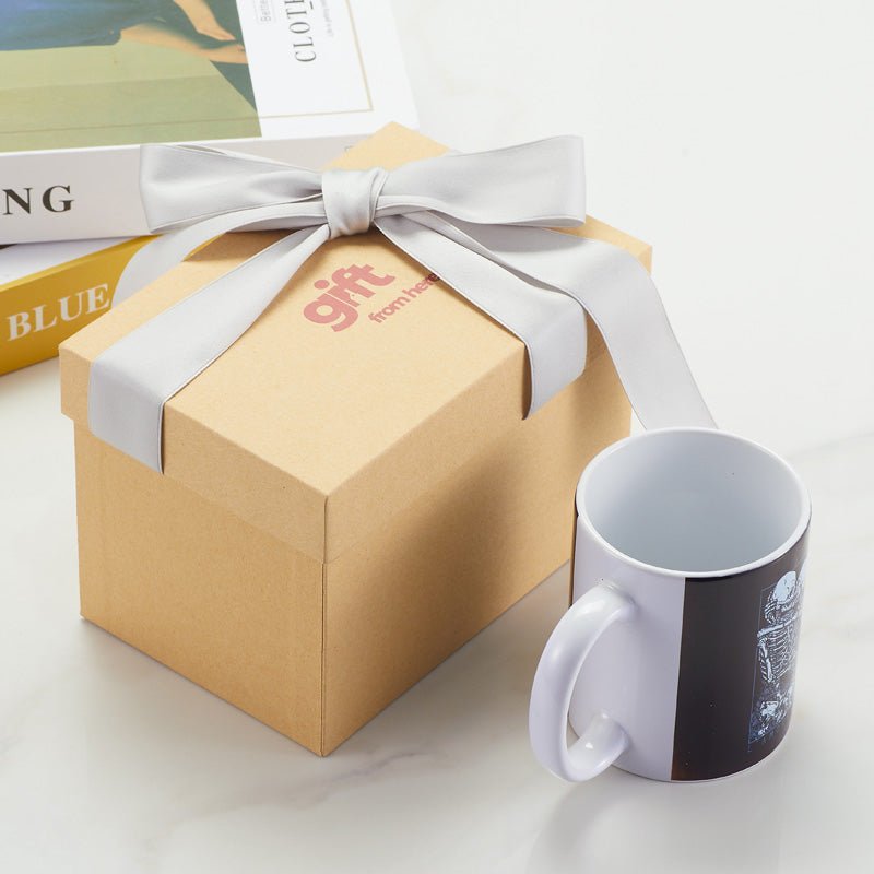 Skull Lover Kissing Ceramic Coffee Mug gift box packaging