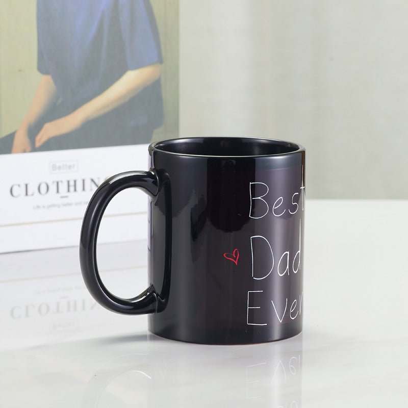 Best Dad Ever Ceramic Black Color Coffee Mug side view