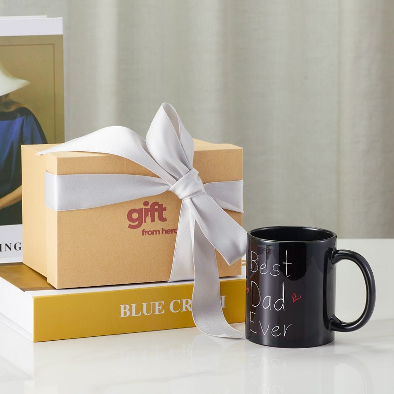 Best Dad Ever Ceramic Black Color Coffee Mug Gift Set