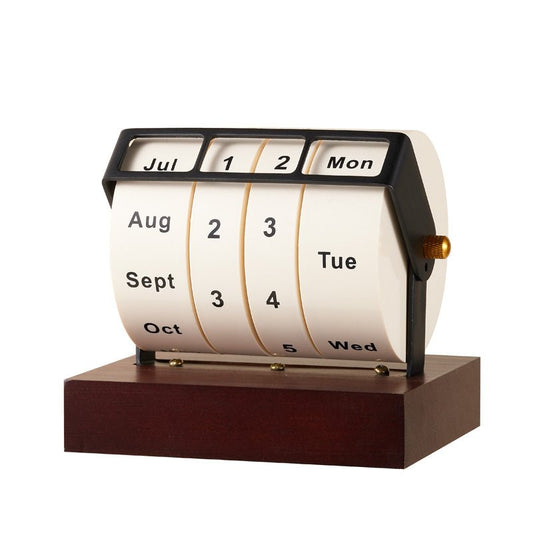 Wooden Rotating Perpetual Calendar Desk Ornament - Gift From Here