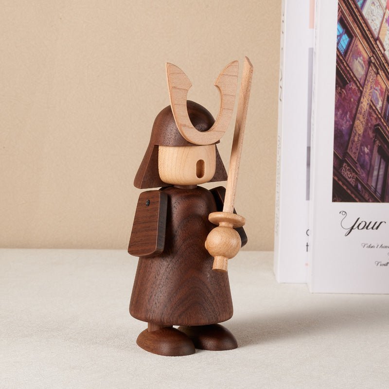 Wooden Samurai Figurine Ornament - Gift From Here