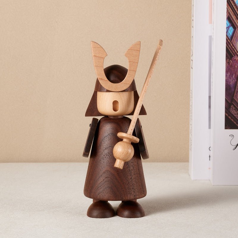 Wooden Samurai Figurine Ornament - Gift From Here