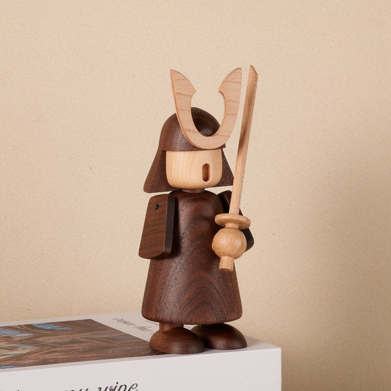 Wooden Samurai Figurine Ornament - Gift From Here