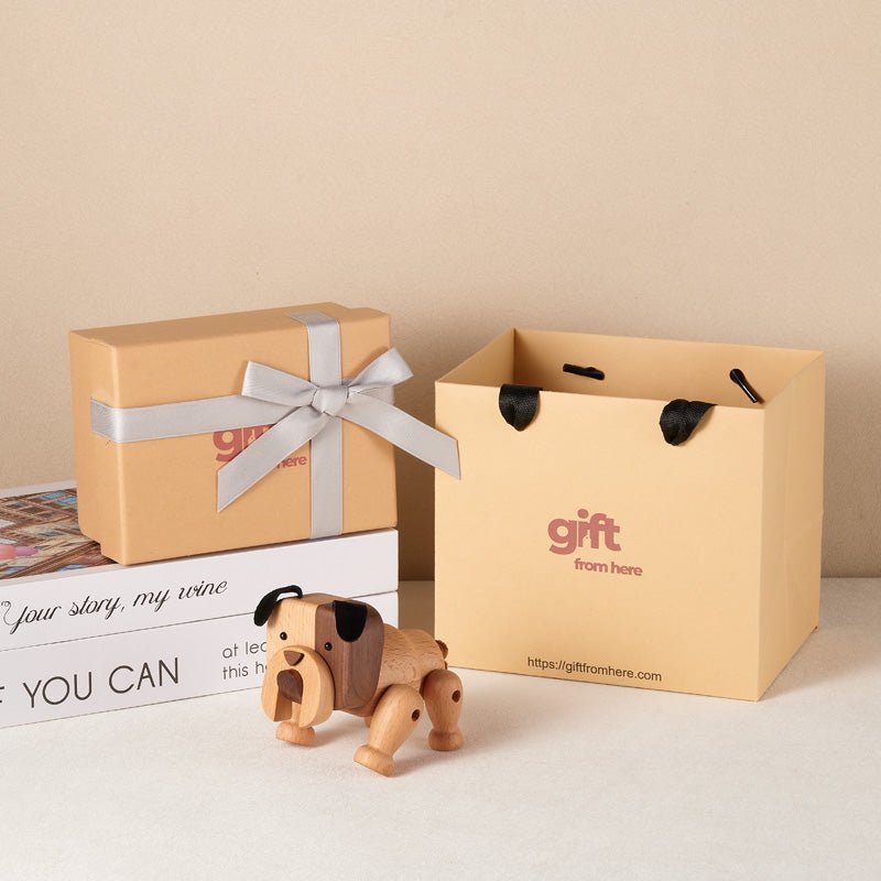 Adorable Wooden Dog Figurine Ornament
