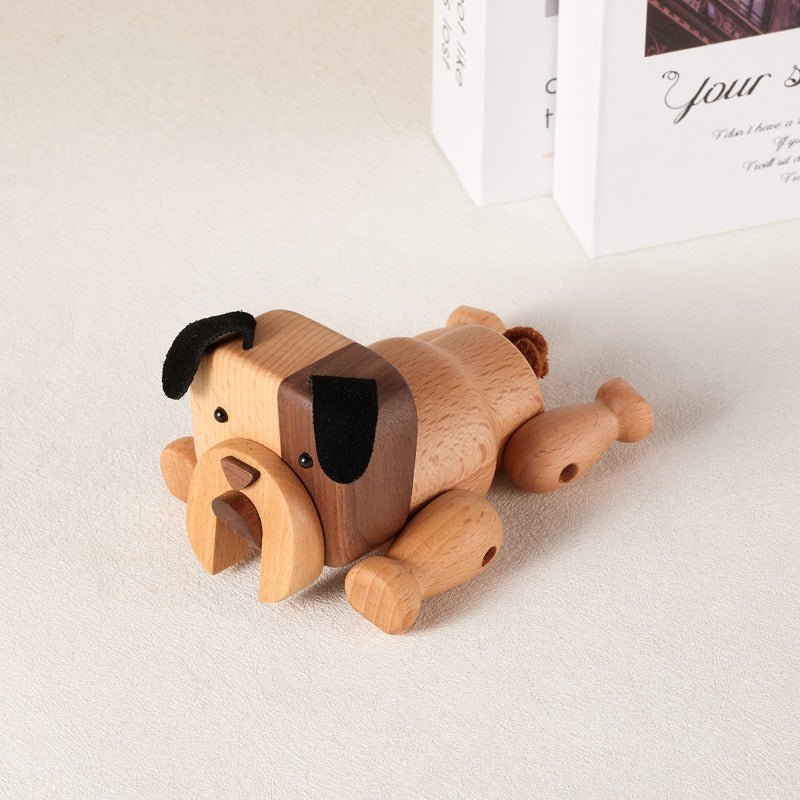 Adorable Wooden Dog Figurine Ornament - Gift From Here