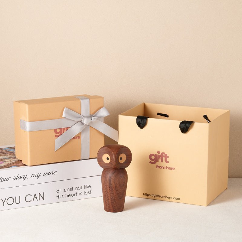 Wooden Owl Figurine Ornament - Gift From Here