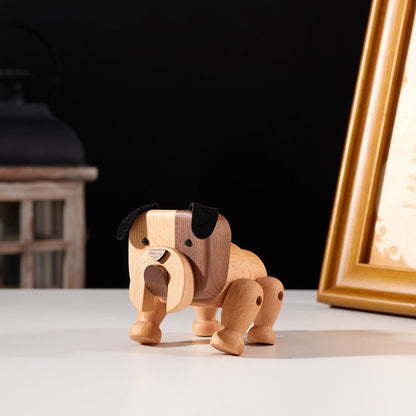 Adorable Wooden Dog Figurine Ornament - Gift From Here