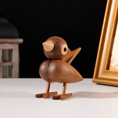 Adorable Wooden Bird Figurine Desk Decor - Gift From Here