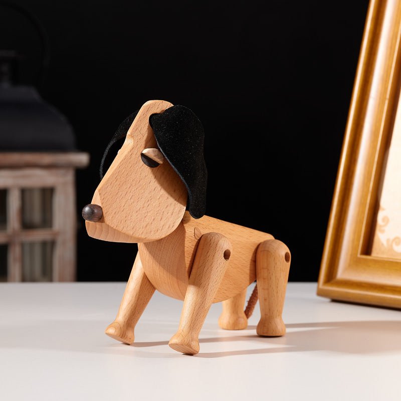 Wooden Dog Figurine Ornament - Gift From Here