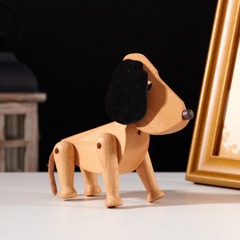 Wooden Dog Figurine Ornament - Gift From Here