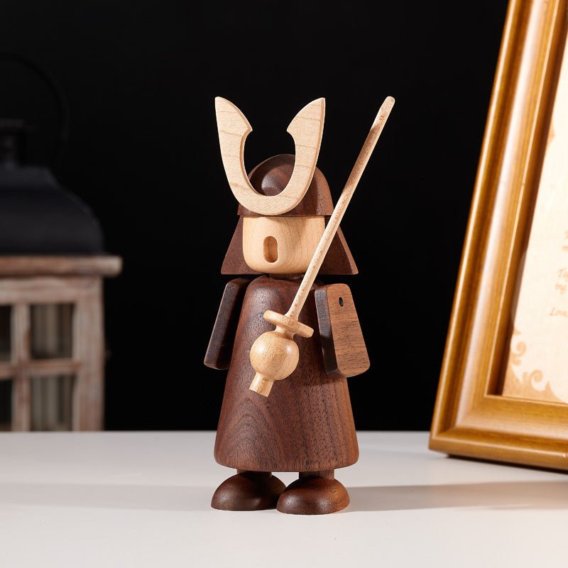 Wooden Samurai Figurine Ornament - Gift From Here