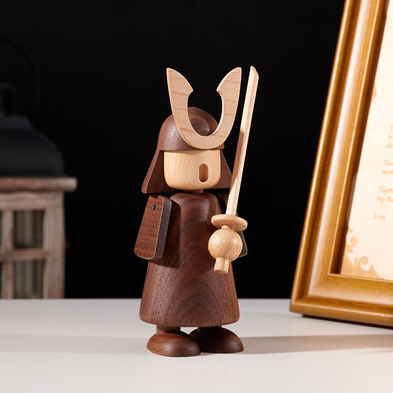 Wooden Samurai Figurine Ornament - Gift From Here